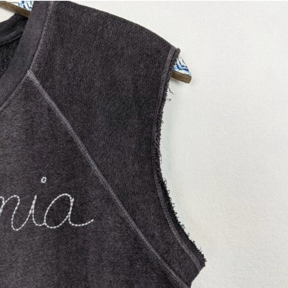 Sundry California Stitched Grey Ombre Muscle Sweatshirt Tank - Picture 4 of 6